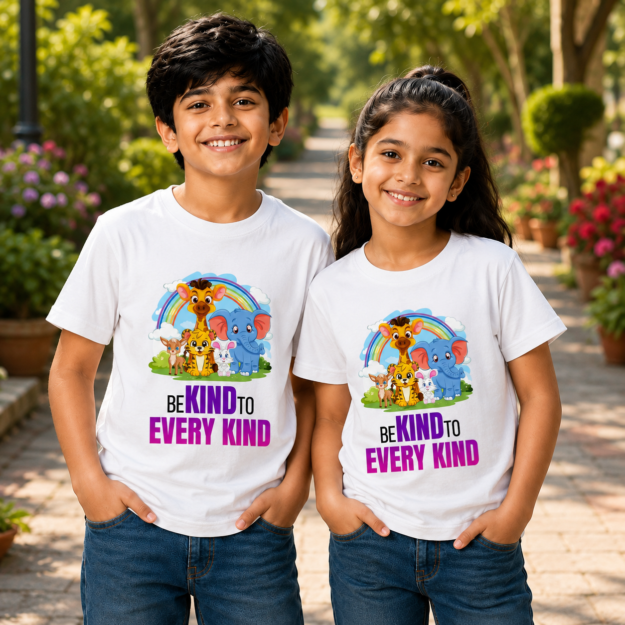 Unisex Crew Neck T-Shirt - Be Kind To Every Kind