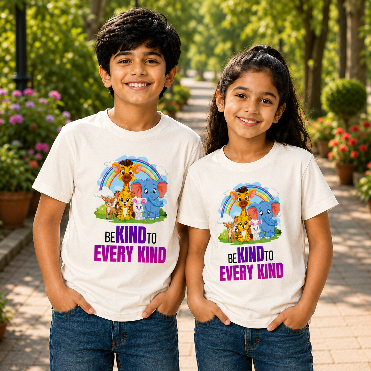 Unisex Crew Neck T-Shirt - Be Kind To Every Kind - Image 2