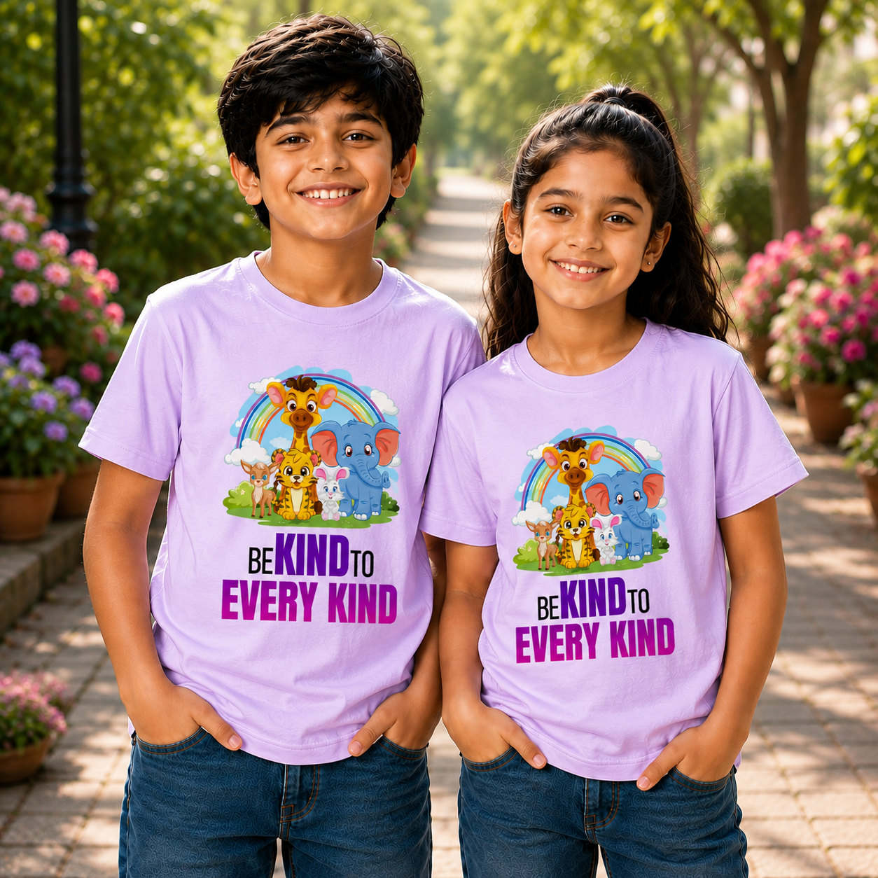 Unisex Crew Neck T-Shirt - Be Kind To Every Kind - Image 3