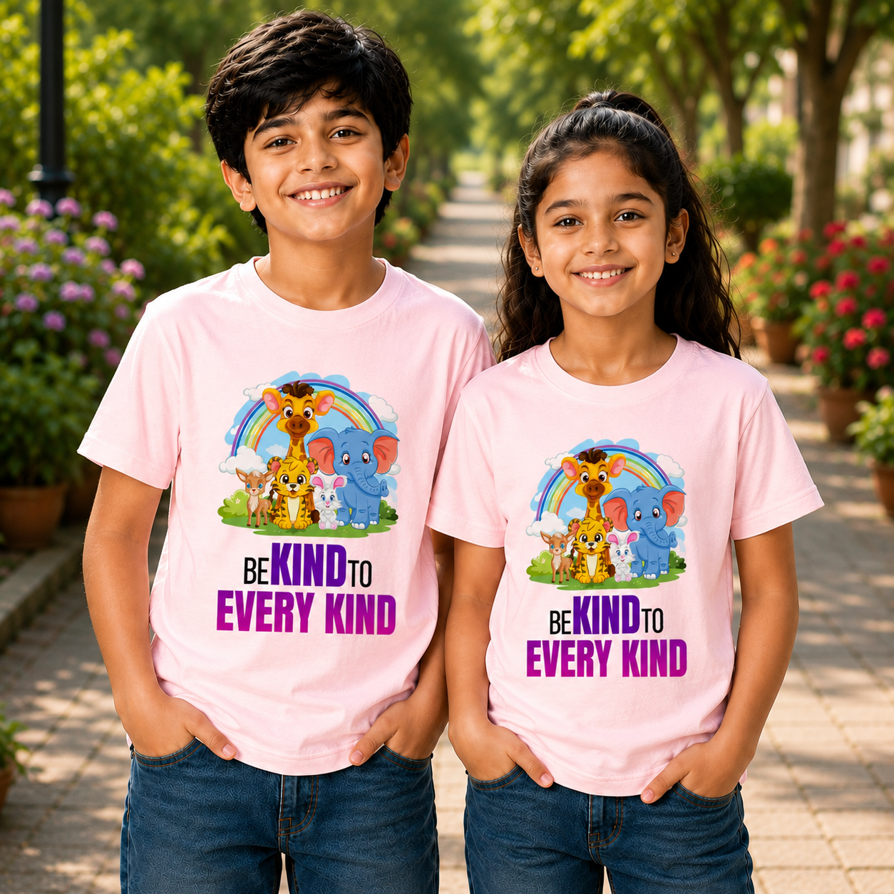 Unisex Crew Neck T-Shirt - Be Kind To Every Kind - Image 4