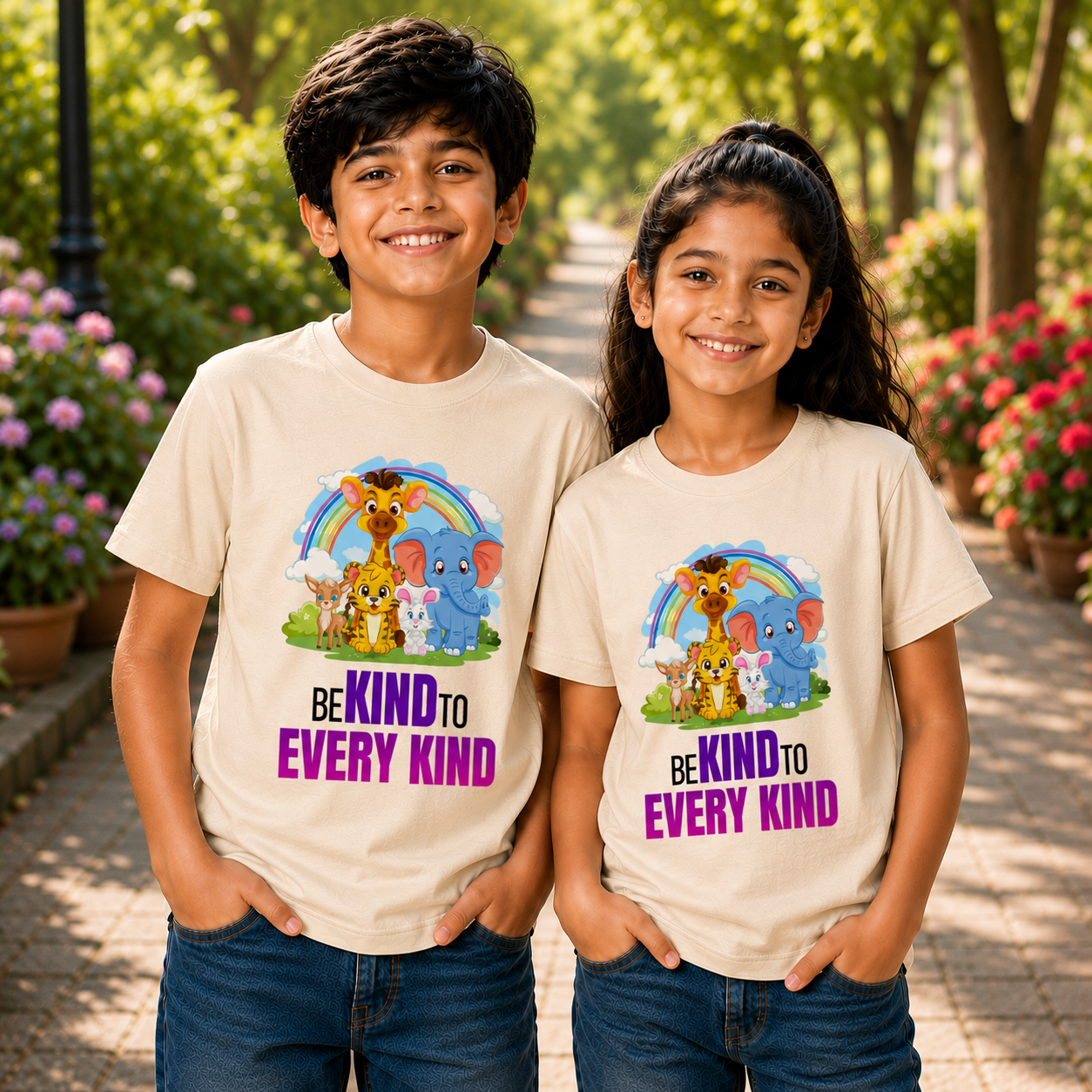 Unisex Crew Neck T-Shirt - Be Kind To Every Kind - Image 5