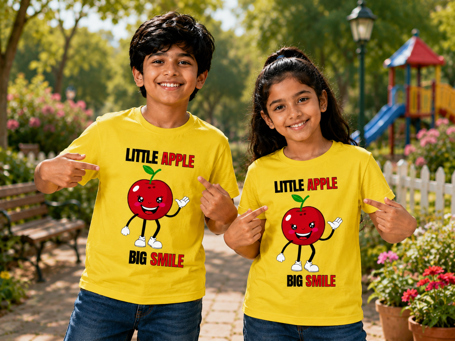 Unisex Crew Neck T-Shirt – Little Apple Big Smile