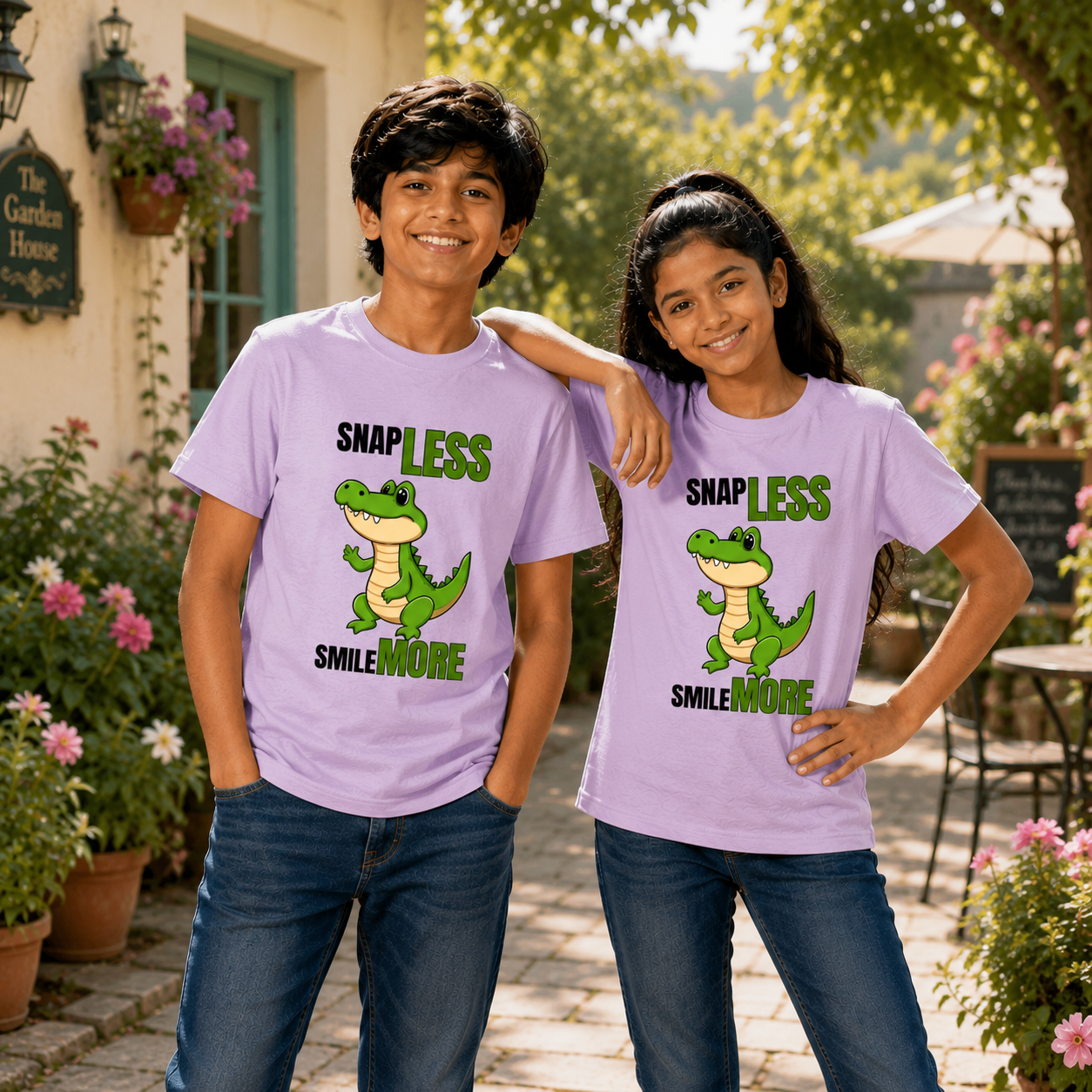 Unisex Crew Neck T-Shirt - Snap Less Smile More - Image 5